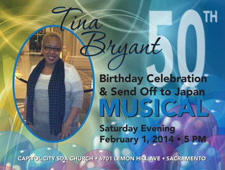 Tina Bryant Birthday Celebration & Send Off to Japan Musical program flyer